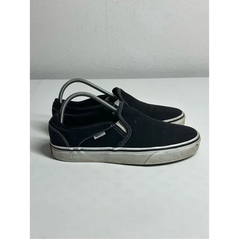 Vans WOMENS ASHER SLIP ON SNEAKER Black White Size 8